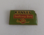Vintage Kansas The Sunflower State Enamel Lapel Hat Pin - $7.43