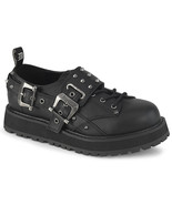 DEMONIA VALOR-38 Mens Unisex Punk Goth Black Platform Studs Buckles Oxfo... - $1,861.78 MXN
