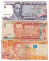 Philippines, Set of 3 All Different Philippines Banknote, - $17.33