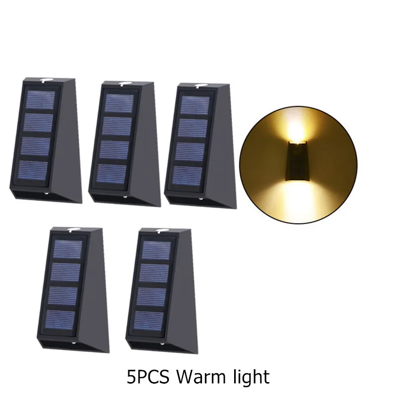 Outdoor IP65 Waterproof Lighting 7 Color Changing Solar Garden Decor LED Wall Li - £219.14 GBP