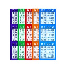 Bingo Game Cards - 3 Cards - 100 Sheets In Mixed Colors - £21.95 GBP