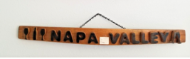 Wood Sign Wine Stave says &quot;Napa Valley &quot;, Wine Bottles Wine Glass Cut from Stave - £47.19 GBP