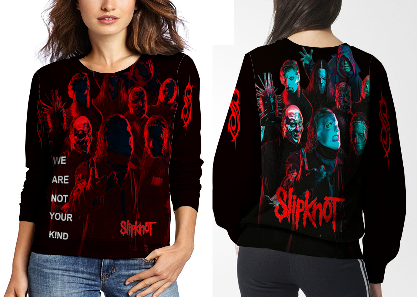 Slipknot we are not your kind  Unique Full Print Sweatshirt For Women - $29.99