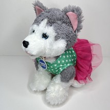 Husky Puppy Plush Build A Bear Promise Pets Stuffed Animal Dog Dress Gre... - $19.26