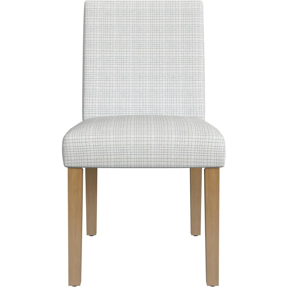 Classic Parsons Dining Chairs , Cream Mini Grid Pattern, Single Pack - £97.69 GBP