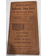Saddler&#39;s Railroad Time Book for Enginemen &amp; Firemen Norwich NY 1946 #10 - $205.77 MXN