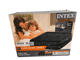 Intex Dura-Beam Series Queen-Size Pillow Rest Raised Air Bed Internal Pump Mattr - $38.58
