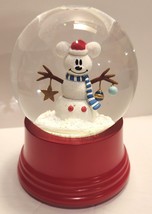 Disney Mickey Mouse Snowman Holiday Christmas Snow Globe 6 Inches Tall - £23.55 GBP