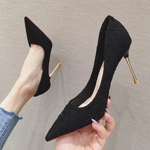 Lady Elegant Party Club Pumps New Wild Classics Shallow Thin Heel Pointed High H - £26.32 GBP