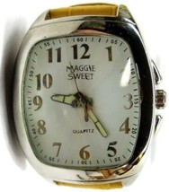 Women MAGGIE SWEET Gen Yellow Leather Strap Quartz Watch Luminous Hands-New Batt - £23.74 GBP
