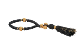 50 Knots Gold-emboidered  Greek Orthodox Prayer-rope Rosary Chotki Black... - $461.33 MXN