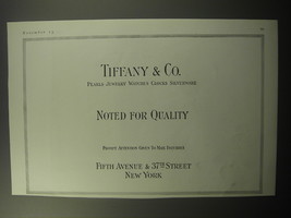 1920 Tiffany & Co. Jewelry Ad - Noted for Quality - $18.49