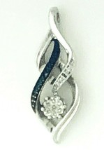 Diamond PENDANT Real SOLID .925 Sterling SILVER 3.7 g - £58.75 GBP