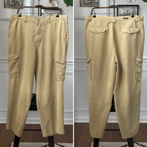 Tommy Bahama Tan Khaki Silk Cargo Pants $158 38 x 29.5 - $33.84