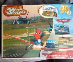 Disney Planes Wooden Puzzles - 3 Puzzles and Tray fit in Storage Box - £12.58 GBP
