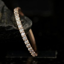 1/5 CT Imitación Diamante Eternidad Completo Aniversario Banda Rosa Oro Plata - £172.18 GBP
