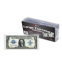 2 packs of 25 (50) BCW 7 ⁹⁄₁₆" x 3 ⅜" Large Bill Currency Topload Holders - $24.39