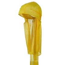 Wave Cap Tie Down Fashion Durag Cap You Choose Color Mens Womens (Yellow) - £5.58 GBP