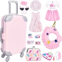 17Pcs 18 Inch Girl Doll Clothes and Accessories Doll Accessories Case Luggage Tr - £27.69 GBP