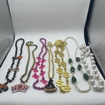 Mardi Gras Beads From New Orleans Parades Lot Of 7 Saints Football Druids - £17.96 GBP