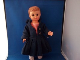 Uneeda Doll 14&quot; Plastic with Molded Hair Heavy Blue Outfit - £10.67 GBP