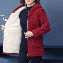 Mother Winter Women LambsPolar Fleece Plus Velvet Cotton Jacket Coat 5xl Overcoa - £59.07 GBP