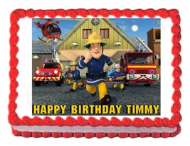 FIREMAN SAM party decoration edible cake image cake topper frosting sheet - £7.97 GBP