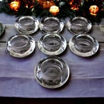 Round Glass Votive Candle Holder Set Bubble Tealight Icy Heavy Clear Christmas - £27.75 GBP