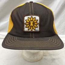 trucker hat baseball Cap Vintage Mesh SnapBack Patch Interstate Seed Sunflower - £37.56 GBP