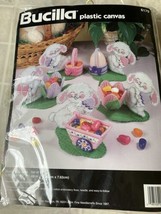 NEW Vtg 1996 Bucilla Bunny Egg Cups No. 6179 Plastic Canvas Kit Set of 5... - $23.36