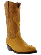 Mens Orange Genuine Alligator Skin Head Cut Cowboy Boots J Toe Size 6 - $392.02