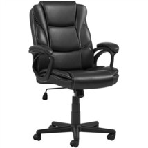 Big And Tall Office Desk Chair Pu Leather Executive Chair With Padded Armrest - £126.26 GBP