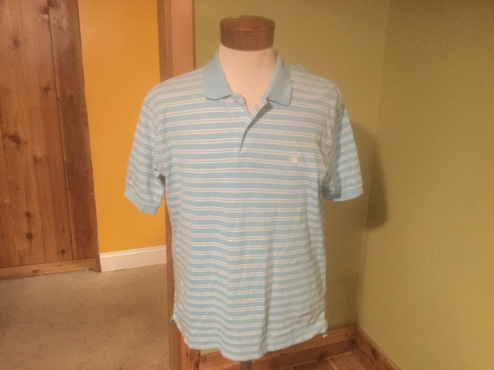Primary image for Brooks Brothers Pullover Large  Light blue with White Stripes Clothing Men's Cas