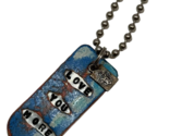 Kate Mesta LOVE YOU MORE Dog Tag  Necklace  Art to Wear New Blue - £15.75 GBP