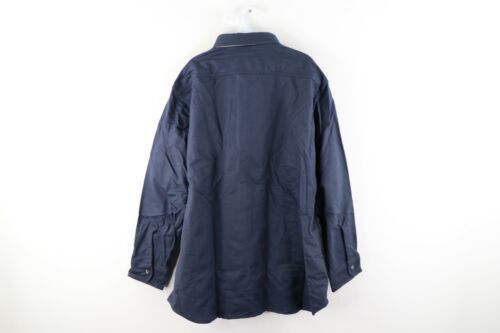 Deadstock Vtg 90s Carhartt Mens 3XL Moleskin Chamois Cloth Button Shirt Navy USA Item image 7