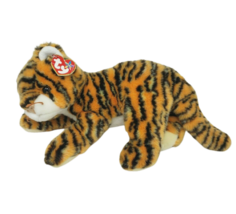12" Ty India Orange Striped Tiger 2001 Stuffed Animal Plush B EAN Ie Buddies W Tag - $56.05
