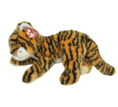 12&quot; TY INDIA ORANGE STRIPED TIGER 2001 STUFFED ANIMAL PLUSH BEANIE BUDDI... - £43.89 GBP