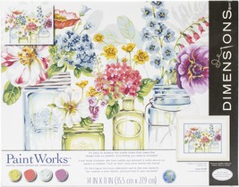 Paint Works Paint By Number Kit 14&quot;X11&quot;-Rainbow Flowers - £19.97 GBP