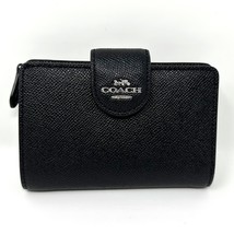 Coach Medium Corner Zip Wallet in Black Leather Style 6390 New With Tags - £156.12 GBP