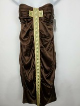 Nicole Miller Strapless Silk Party Dress Size 12 Stretch - £97.19 GBP
