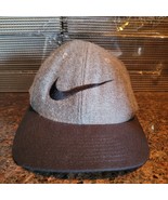 Vintage Wool Nike Hat Leather Buckle Strap Emerald Green 90s Baseball Ca... - £30.33 GBP