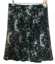 Chelsea &amp; Theodore Short Skirt M Black White Purple Print Casual - £6.02 GBP