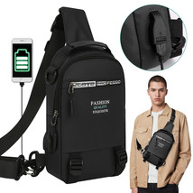 Men Sling Crossbody Bag Waterproof Pack Chest Travel Shoulder Backpack U... - £20.44 GBP