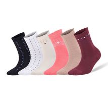 AWS/American Made 6 Pairs Bamboo Crew Socks for Women Shoe Size 6 to 9 with Gift - £18.57 GBP