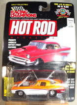 1997 Racing Champions #45 Hot Rod Magazine &#39;63 CORVETTE Orange/White Rub... - $12.50