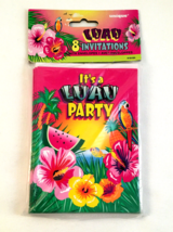 Vintage IT&#39;S A LUAU PARTY Invitations 8 with Envelopes Tiki Beach Hula H... - $0.93
