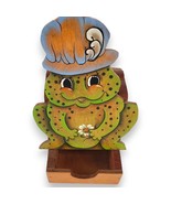 Vintage Handcrafted Wood Frog Toothpick Dispenser Holder Signed Janine 8... - $454.28 MXN