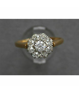 2Ct Round Moissanite Cluster Engagement Ring 14K Yellow Gold Plated - $105.66 CAD