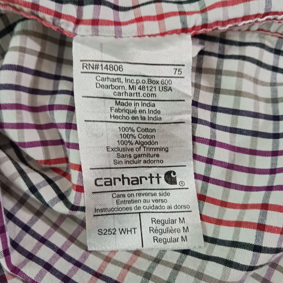 Carhartt S252 WTH Men’s Multicolor Plaid Cotton  Button-Down Long Sleeve Size M Item image 4