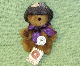 Boyds Bears Christiana La Bearsley Teddy 2001 8" Vintage With Hat & Hang Tags - $10.80